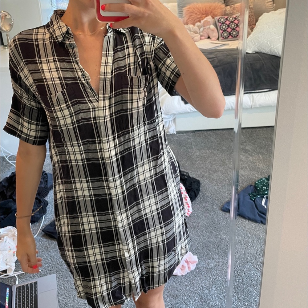 oversized madewell flannel dress